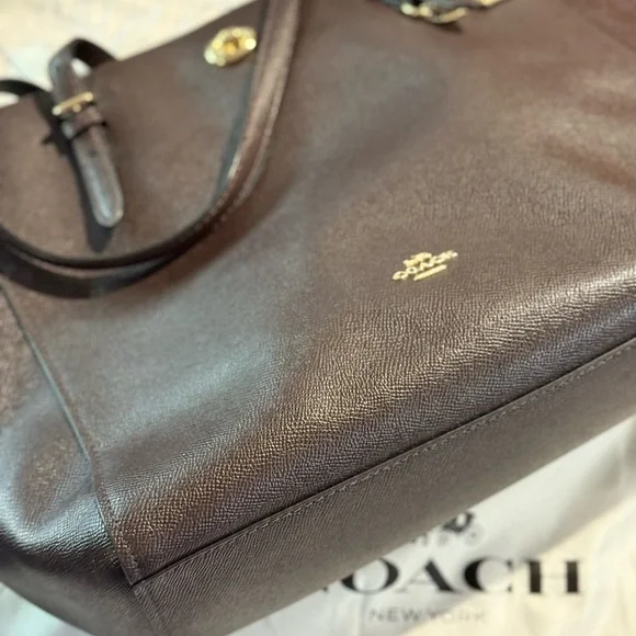 Coach Oxblood Leather Tote - Picture 2 of 9